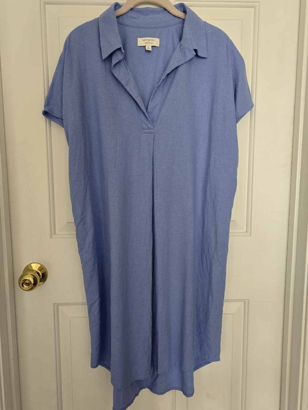 Banana Republic Sky Blue Linen-Blend Shirt
